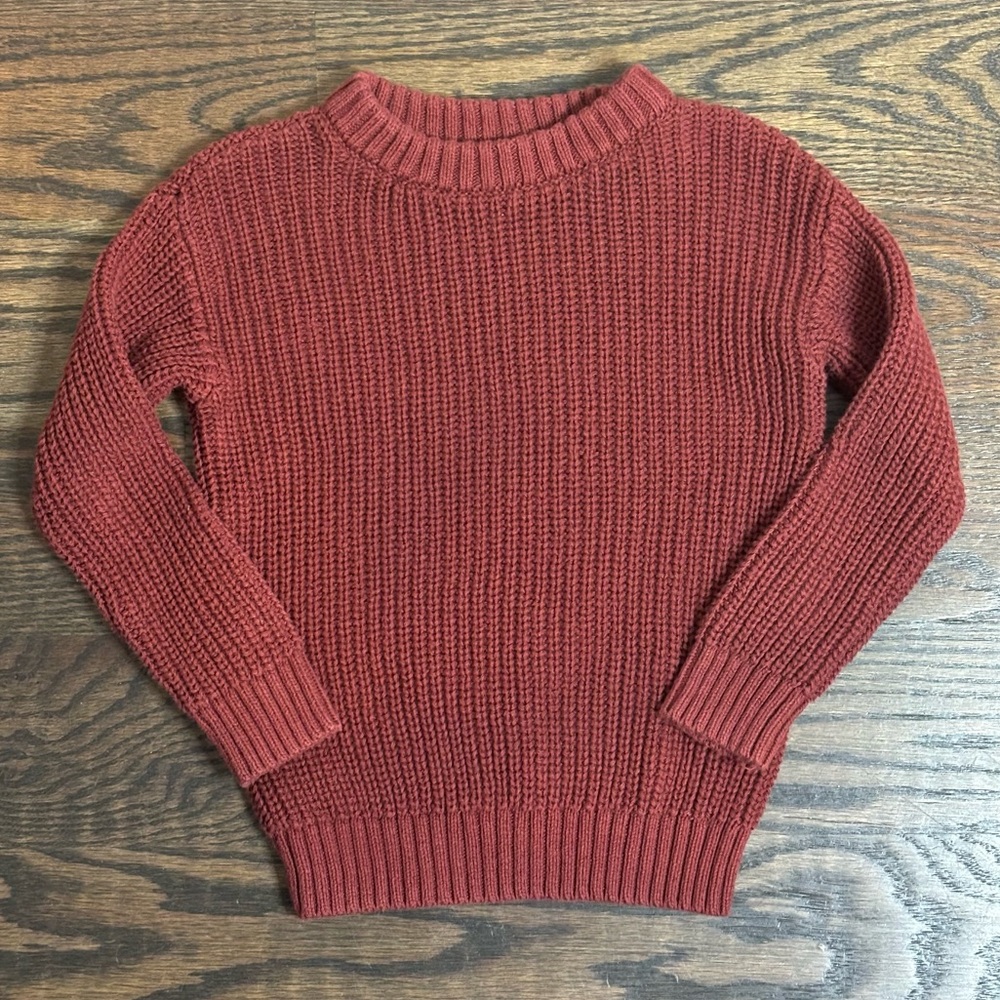 Little Co. Cozy Red Toddler Sweater